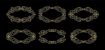 Gold Borders Elements Set Collection, ornament Vector, frame vector