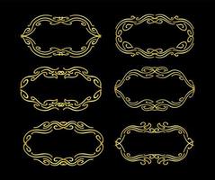 Gold Borders Elements Set Collection, ornament Vector, frame vector