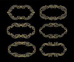 Gold Borders Elements Set Collection, ornament Vector, frame vector