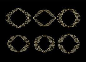 Gold Borders Elements Set Collection, ornament Vector, frame vector
