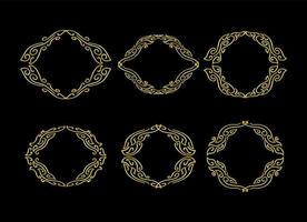 Gold Borders Elements Set Collection, ornament Vector, frame vector