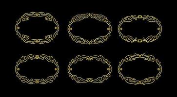 Gold Borders Elements Set Collection, ornament Vector, frame vector