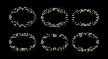 Gold Borders Elements Set Collection, ornament Vector, frame vector