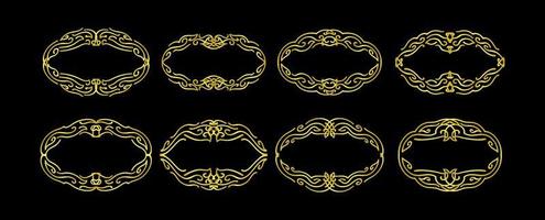 Gold Borders Elements Set Collection, ornament Vector, frame vector