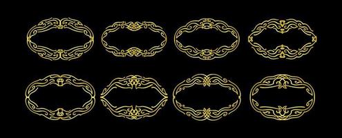 Gold Borders Elements Set Collection, ornament Vector, frame vector