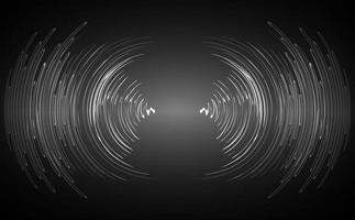 Sound waves oscillating dark light vector