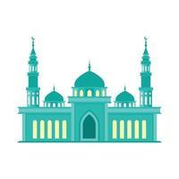 mosque flat style illustration with isolated background, islamic vector, minimalist, eid greeting, ramadan kareem vector