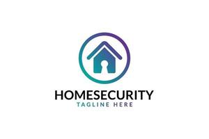 home key security modern logo design, with gradation color, circle line, vector graphic