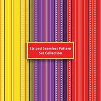 striped colorful pattern seamlessly set collection vector graphic