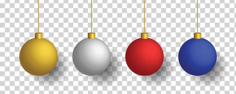 3d realistic christmas ball ornament creative design vector, set collection