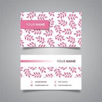 business card template design with leaves pattern style, vector graphic