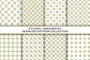 beautiful floral ornamental seamless pattern set collection vector design