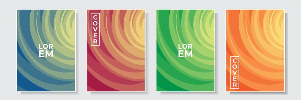 futuristic gradation cover template colorful design with light effect, set collection background vector