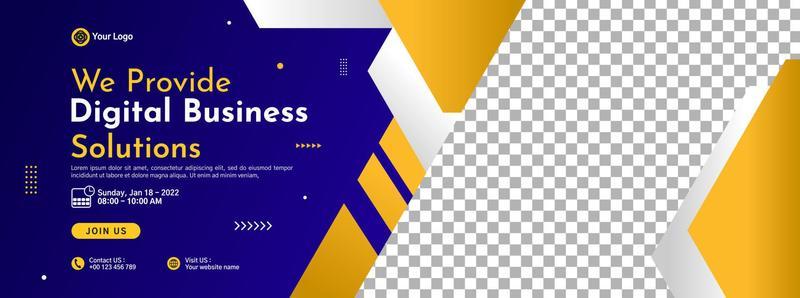 Business conference banner template design for webinar, marketing, online class program, etc