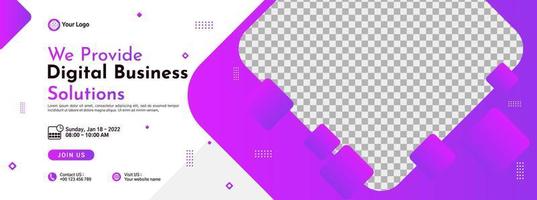 Business conference banner template design for webinar, marketing, online class program, etc vector