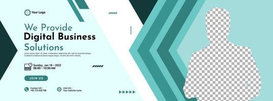 Business conference banner template design for webinar, marketing, online class program, etc vector