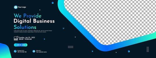 Business conference banner template design for webinar, marketing, online class program, etc vector