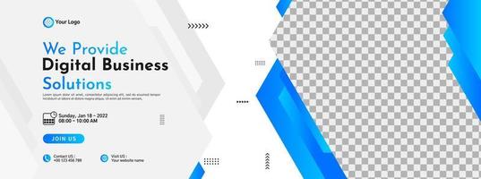 Business conference banner template design for webinar, marketing, online class program, etc vector