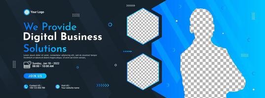 Business conference banner template design for webinar, marketing, online class program, etc vector