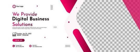 Business conference banner template design for webinar, marketing, online class program, etc vector