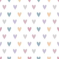 Colorful hearts on a white background. Seamless pattern for Valentine. vector
