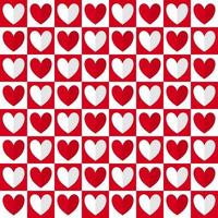 Seamless red and white hearts. Pattern for gift wrapping paper. Wallpaper, backdrop, background, wrapping paper, card for Valentine's Day. vector