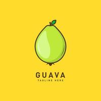 plantilla de vector de logotipo de fruta de guayaba. guayaba en estilo plano. icono de guayaba. diseño de guayaba y fruta saludable con estilo moderno. ilustración vectorial