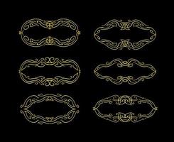 Gold Borders Elements Set Collection, ornament Vector, frame vector
