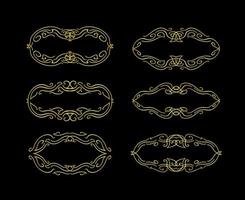 Gold Borders Elements Set Collection, ornament Vector, frame vector