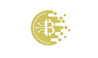 Golden bit coin Crypto currency flat icon isolated on white background concept of online business vector