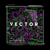 Abstract vector illustration with dominant green and pink colors for t-shirt, poster, banner, flyer design