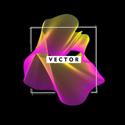Wavy abstract lines with frames for banner, poster, and other designs. Vector illustration
