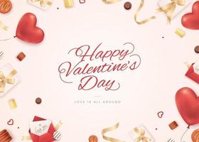 hermoso dia de san valentin con chocolates vector