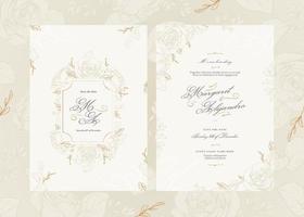 Hand drawn floral wedding invitation