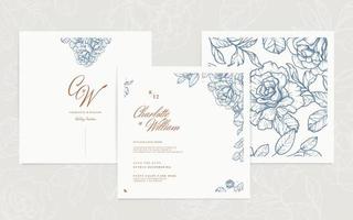 Elegant wedding invitation template vector