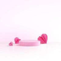 Happy Valentine's Day. pink Background with Realistic Hearts. photo