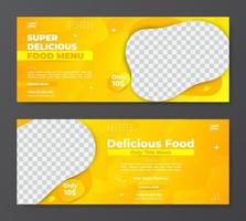 Banner template food for social media promotion vector