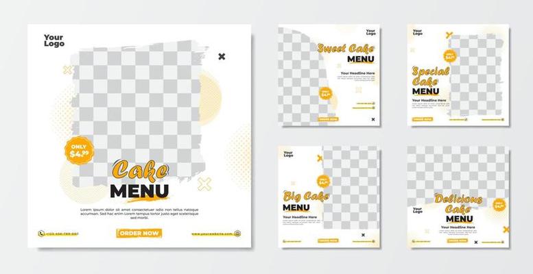 Cake menu promotion template collection