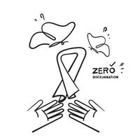 hand drawn doodle zero discrimination day symbol illustration vector isolated