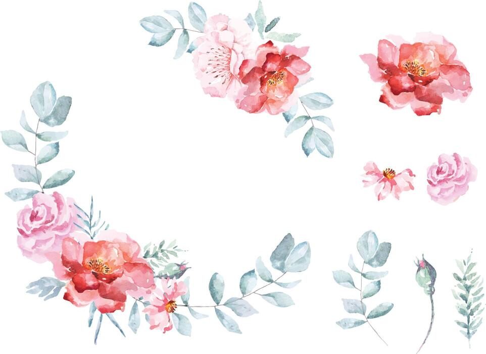 Watercolor Rose Vector Art, Icons, and Graphics for Free Download