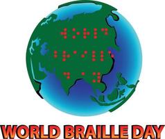 world braille day vector background