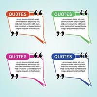 Flat quote frame collection vector