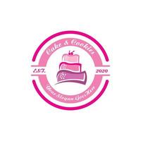 logotipo de pastel y galletas, logotipo de pastel dulce vector