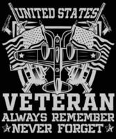 veterano de estados unidos siempre recuerda nunca olvida. vector