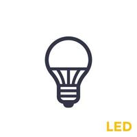 led light bulb icon on white vector