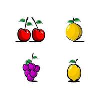 vector de frutas sobre fondo blanco