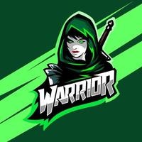 warrior woman mascot logo vector