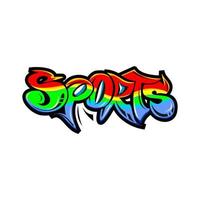 sport graffiti mural vector