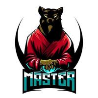 master mascot logo gaming vector