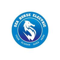 sea horse electric logo , animal logo vector